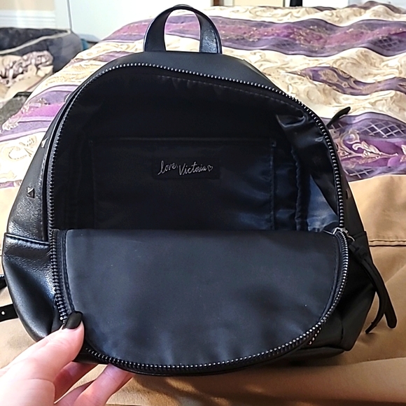 Victoria's Secret Black mini backpack with gold sequins & silver studs - Picture 9 of 11